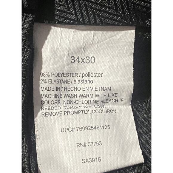 Savane Dress Pants Black Men's 34X30  Polyester - Picture 3 of 7